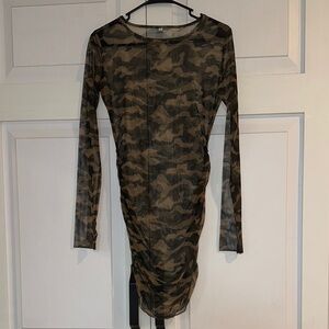 Camouflage Long Sleeve swim coverup